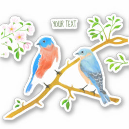 Blauwe vogels op maat gesneden vinyl sticker