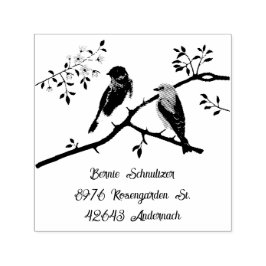 Blauwe vogels op maat zelfinktstempel zelfinktende stempel