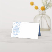 Blauwe vogels open kooien voor grafische gastgoedk plaatskaartje (Voorkant)