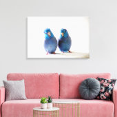 Blauwe Vogels Pacific Parrotlet Paar Verpakt Canva Canvas Afdruk (Insitu (Woonkamer))