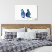 Blauwe Vogels Pacific Parrotlet Paar Verpakt Canva Canvas Afdruk (Insitu (Slaapkamer))