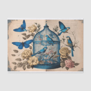 Blauwe vogels Paradise Birdcage butterflies ontkop Tissuepapier