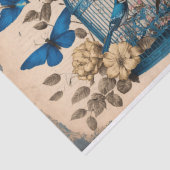 Blauwe vogels Paradise Birdcage butterflies ontkop Tissuepapier (Detail)