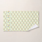 Blauwe vogels paren met gele bad handdoek (Handdoek)