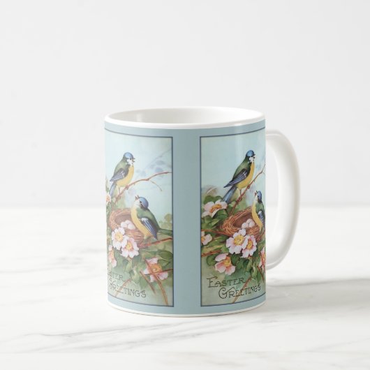  blauwe vogels Pasen Koffiemok (Voorkant rechts)