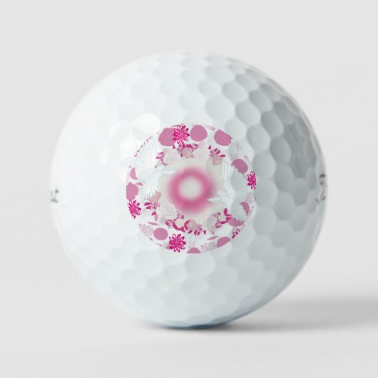 blauwe vogels patroon golfballen (Voorkant)