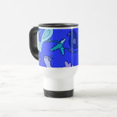 Blauwe vogels reisbeker (Voorkant links)