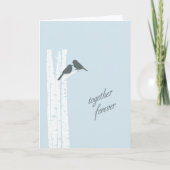 Blauwe Vogels Samen Voor Altijd Kaart (Voorkant)
