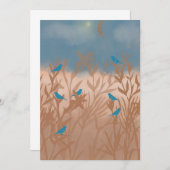 Blauwe vogels save the date (Voorkant / Achterkant)