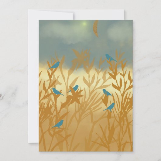 Blauwe vogels save the date (Voorkant)