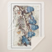  blauwe vogels sherpa deken (Voorkant)