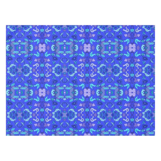 Blauwe vogels tafelkleed (Voorkant (Horizontaal))