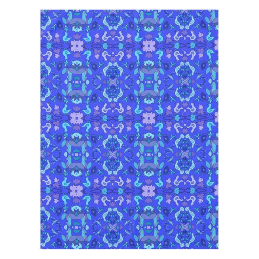 Blauwe vogels tafelkleed (Voorkant)