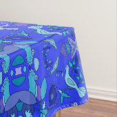 Blauwe vogels tafelkleed (Voorbeeld)