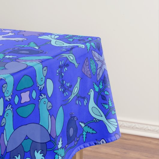 Blauwe vogels tafelkleed (Voorbeeld)