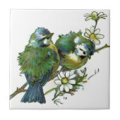  blauwe vogels tegeltje (Voorkant)