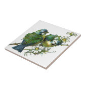 blauwe vogels tegeltje (Zijkant)