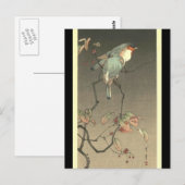 Blauwe vogels ter nacht door Seitei Watanabe 1851- Briefkaart (Voorkant / Achterkant)