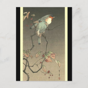 Blauwe vogels ter nacht door Seitei Watanabe 1851- Briefkaart