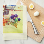 Blauwe vogels theedoek (Quarter Fold)