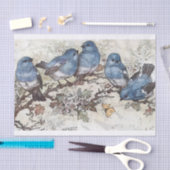 Blauwe vogels tissuepapier (Craft)