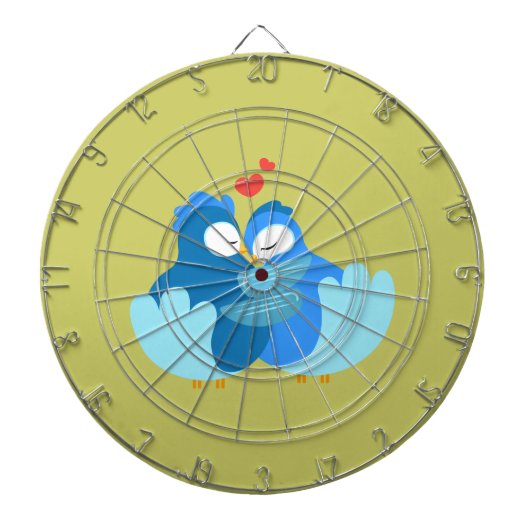 " blauwe vogels uit liefde " dartbord (Voorkant)