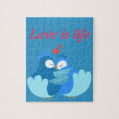 " blauwe vogels uit liefde " legpuzzel (Verticaal)
