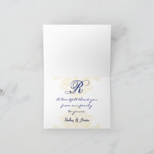 Blauwe Vogels van Geluk Bedankkaart (Binnen)