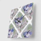 BLAUWE VOGELS VAN PARADISE VIERKANTE KLOK (Hoek)