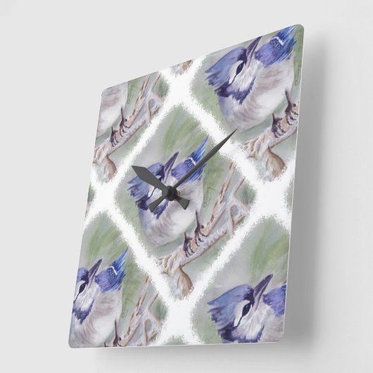 BLAUWE VOGELS VAN PARADISE VIERKANTE KLOK (Hoek)