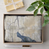 Blauwe vogels -  vel muziekpapier tissuepapier (Geschenk)