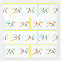 Blauwe vogels verwijderbare behang