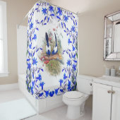 Blauwe vogels, wilde dieren douchegordijn (In situ)