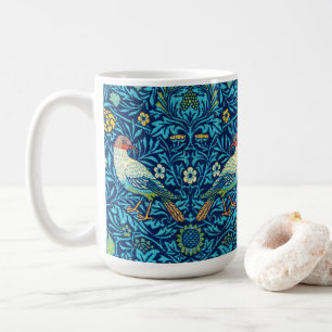 Blauwe vogels William Morris kunst ontwerp Koffiemok