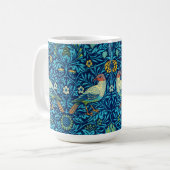 Blauwe vogels William Morris kunst ontwerp Koffiemok (Voorkant links)