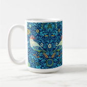 Blauwe vogels William Morris kunst ontwerp Koffiemok (Links)