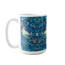 Blauwe vogels William Morris kunst ontwerp