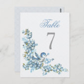 Blauwe Vogels Winter Trouwtafel Nummer Briefkaart (Voorkant / Achterkant)