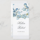  Blauwe Vogels Winter Wedding Ceremony Programma Programmakaart (Voorkant / Achterkant)