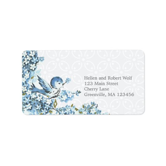Blauwe Vogels Winterseizoen Etiket (Voorkant)