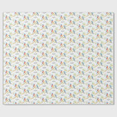 Blauwe vogels Wit inpakpapier (Vlak)