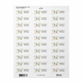 Blauwe vogels Witte Retouradreslabel Etiket (Full Sheet)