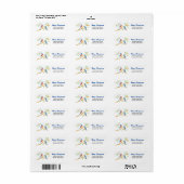 Blauwe vogels Witte Retouradreslabels Etiket (Full Sheet)