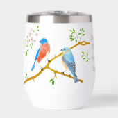 Blauwe vogels Witte wijn tumbler (Voorkant)