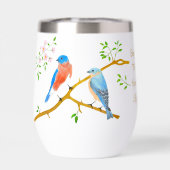 Blauwe vogels Witte wijn tumbler (Achterkant)