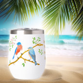 Blauwe vogels Witte wijn tumbler