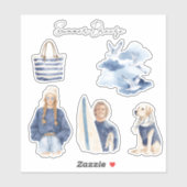Blauwe Vogels Wolken Zomerbries Sticker (Vel)