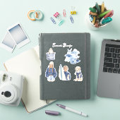 Blauwe Vogels Wolken Zomerbries Sticker (iPad Cover)