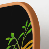 Blauwe vogels Zwart Pickleball Paddle (Links Detail)