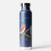 Blauwe vogels Zwarte Thor Waterfles (Links)